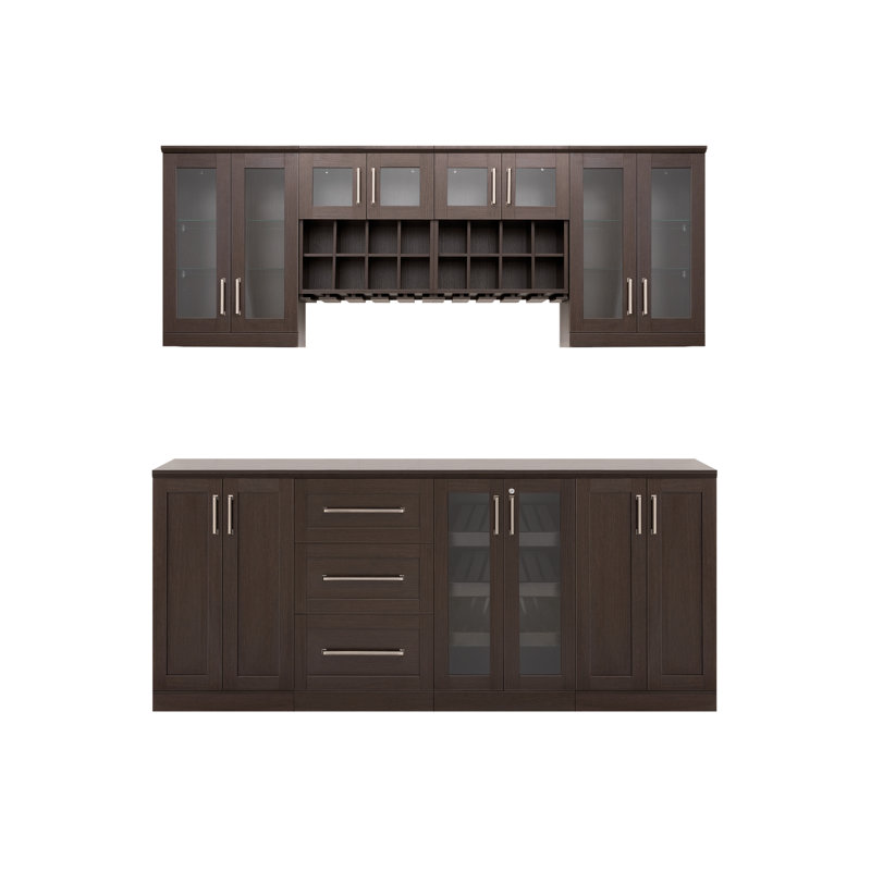 NewAge Products Home Bar 21" Shaker Style 9 Piece Set with Wall